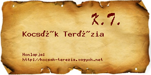 Kocsák Terézia névjegykártya