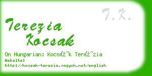 terezia kocsak business card